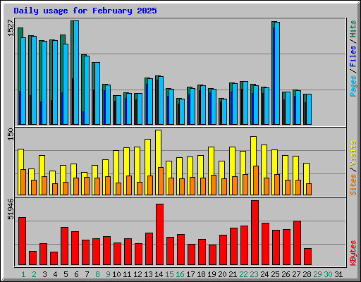 Daily usage for February 2025