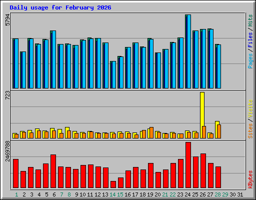 Daily usage for February 2026