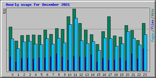 Hourly usage for December 2021