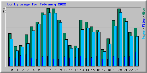 Hourly usage for February 2022
