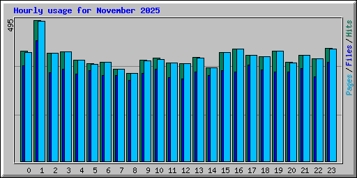 Hourly usage for November 2025