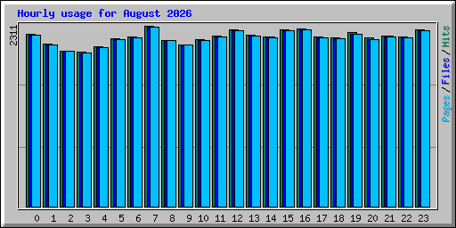 Hourly usage for August 2026